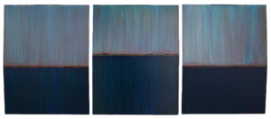 Título: 06.07 | Técnica: Óleo s/ alumínio | Medidas: 45x105 cm (cada - tríptico) | Ano: 2020