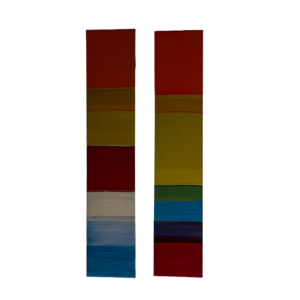 Título: 03.03 | Técnica: Óleo s/ alumínio | Medidas: 10x50 cm cada (díptico) | Ano: 2018